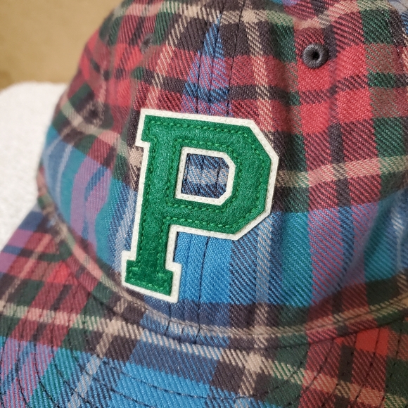 Sold. Polo Ralph Lauren Plaid Twill Madras Varsity "P" Patch Logo hat - Picture 3 of 16
